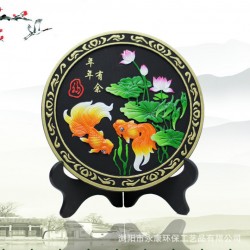 創意禮品永康炭雕活性炭雕批年年有余工藝品擺件竹炭家居飾品
