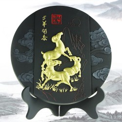 活性炭雕工藝品擺件家居裝飾品 羊年新年春節(jié)送禮物三陽開泰
