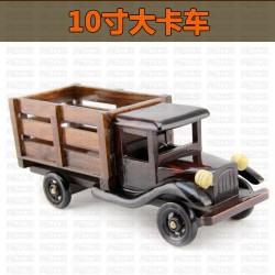 批發(fā)熱賣 伙拼10寸木制大卡車 家居辦公擺飾汽車模型  木制工藝品