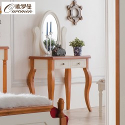 【歐羅曼】地中海鄉村 0.8米小戶型臥室套房家具 實木梳妝臺E5003