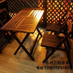 農家樂餐桌椅 防腐木戶外家具餐桌椅 碳化木飯店餐桌椅【廠家定做