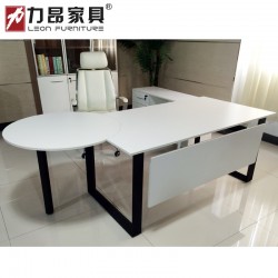 力昂辦公家具 時(shí)尚簡(jiǎn)約經(jīng)理桌子白色大班臺(tái) 老板桌 主管桌 辦公桌