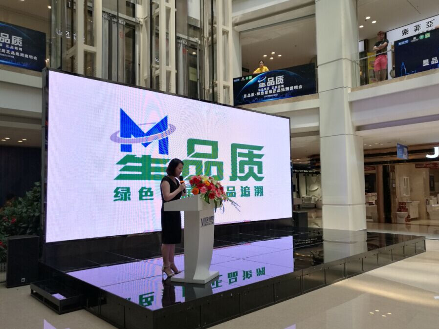 紅星美凱龍四川區域營運推進部副部長宦靜介紹“家居正品查詢平臺”