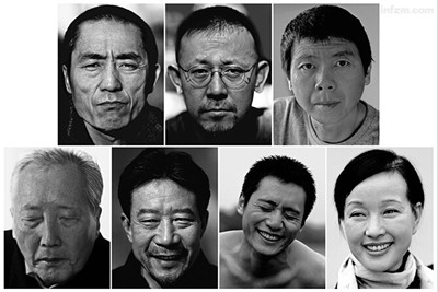 從上到下，從左到右分別為：張藝謀、姜文、馮小剛、于是之、李雪健、劉燁、劉曉慶.