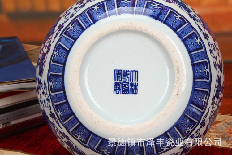 景德鎮陶瓷器 高檔仿古釉下彩青花瓷花瓶 家居裝飾工藝品擺件批發