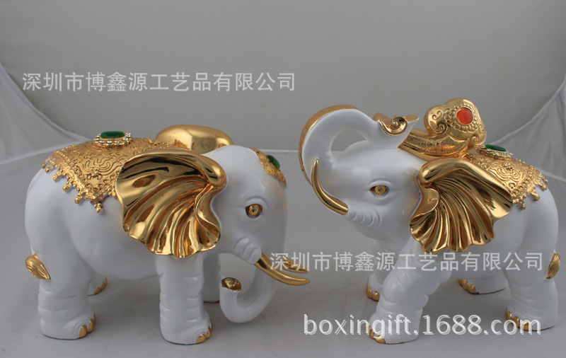 廠家直銷 創意動物擺件樹脂招財大象裝飾品 歐式家居飾品喬遷禮品