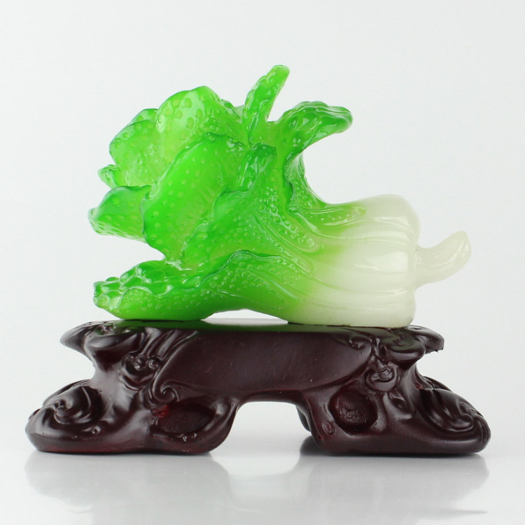 樹脂工藝品擺件仿玉白菜小百財到家居辦公風水財件裝飾小擺設