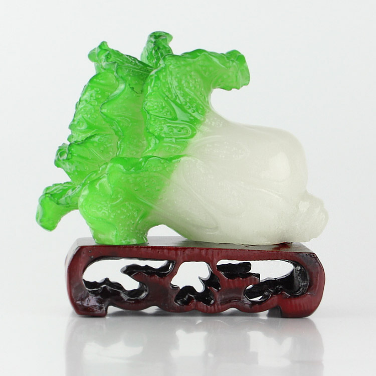 樹脂工藝品擺件仿玉白菜小百財到家居辦公風水財件裝飾小擺設