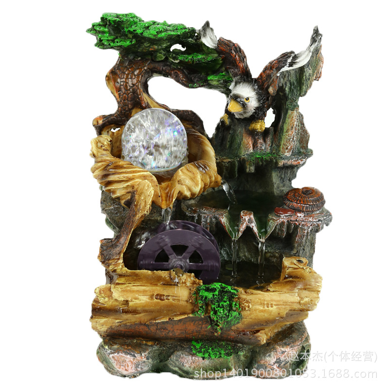 熱銷假山流水噴泉樹脂工藝品擺件 家居裝飾品辦公室裝飾廠家批發(fā)