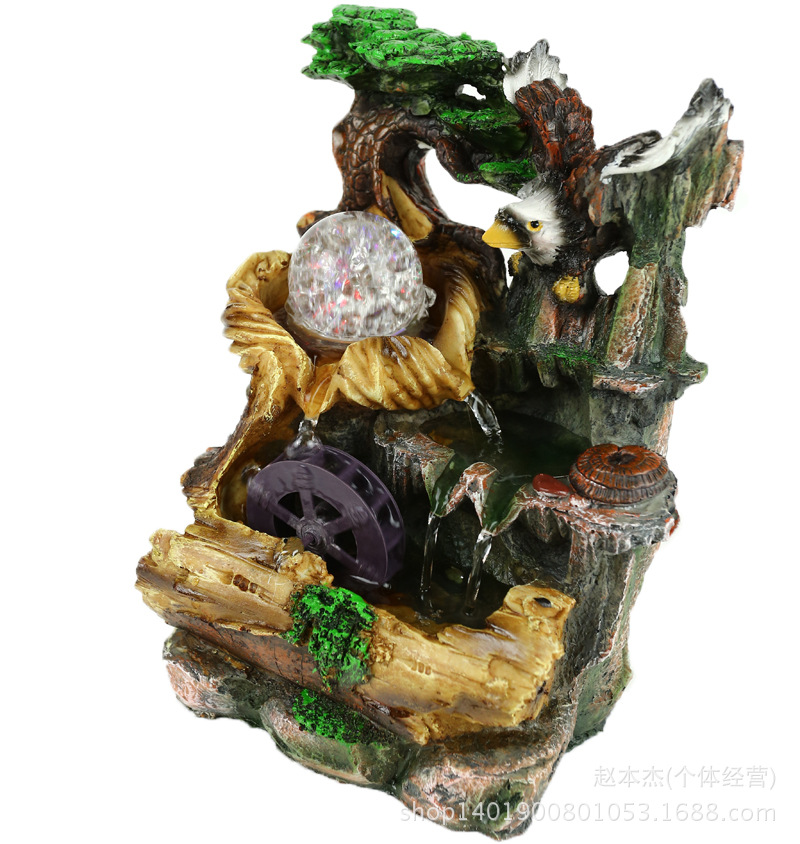 熱銷假山流水噴泉樹脂工藝品擺件 家居裝飾品辦公室裝飾廠家批發(fā)