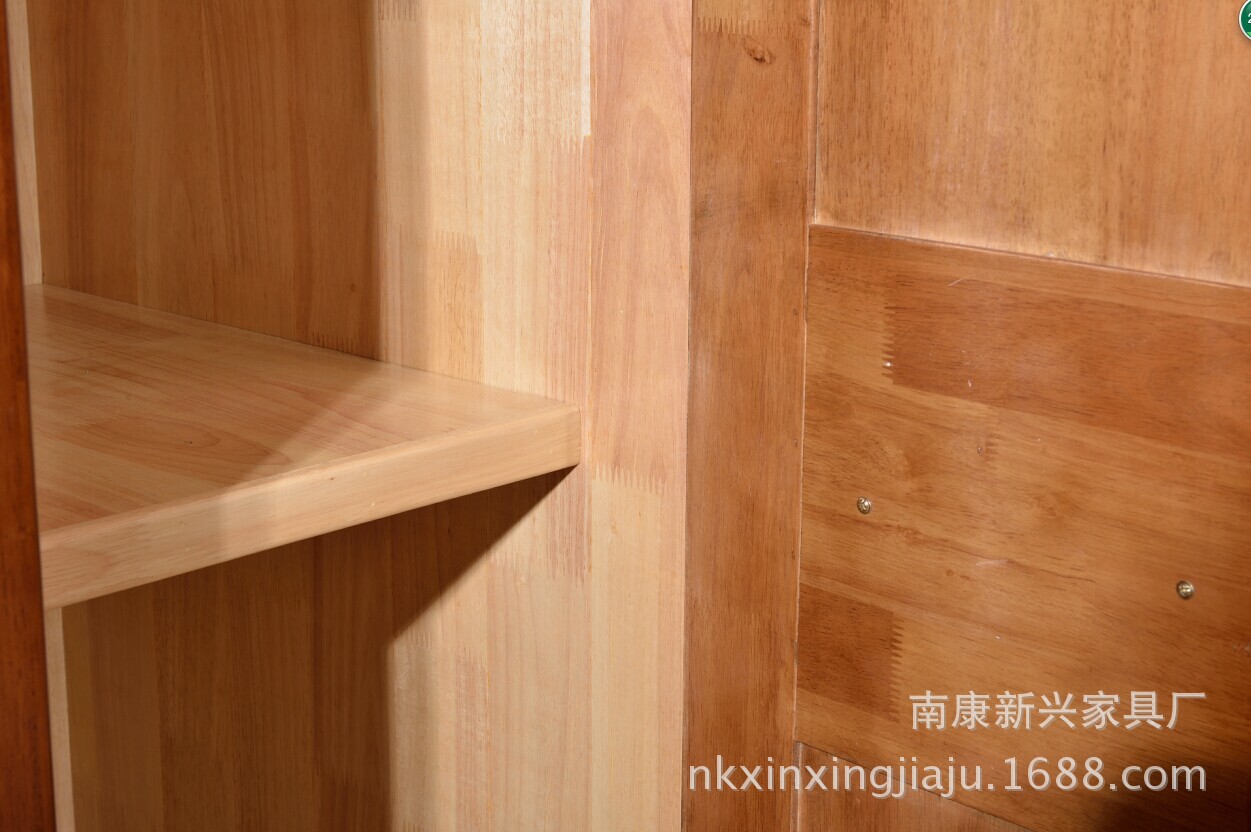 包郵 廠家直銷臥室套房實木家具五門六門可加頂對開橡木衣柜509#