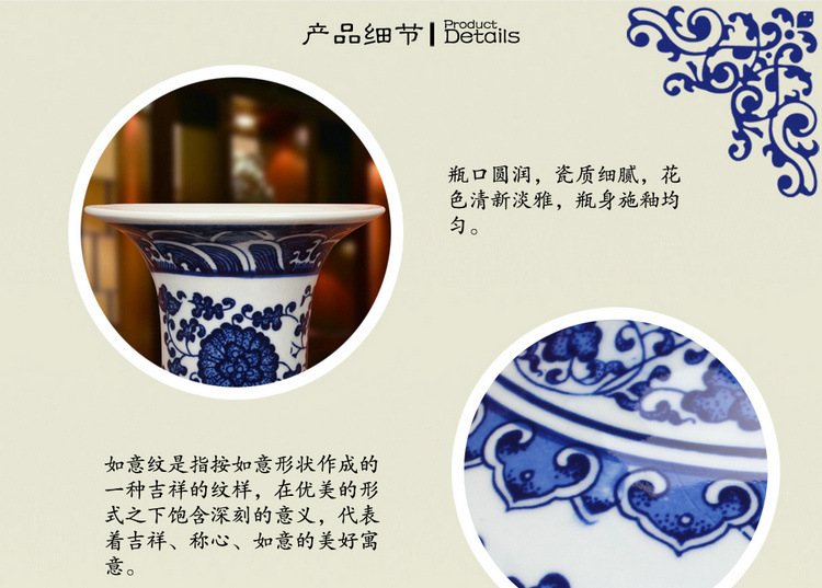景德鎮陶瓷器 高檔仿古釉下彩青花瓷花瓶 家居裝飾工藝品擺件批發