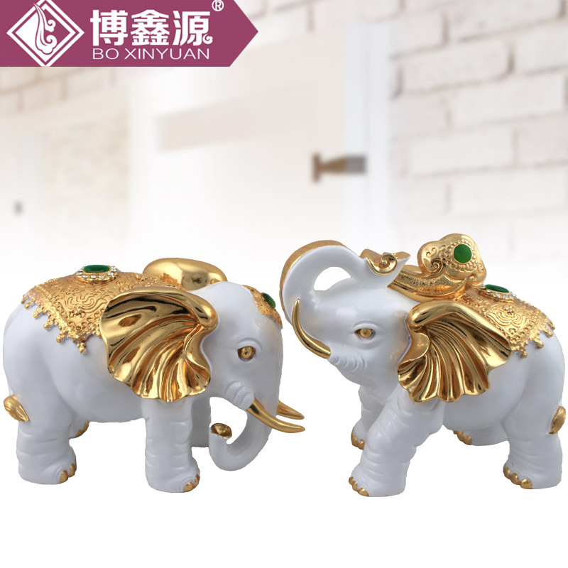 廠家直銷 創意動物擺件樹脂招財大象裝飾品 歐式家居飾品喬遷禮品