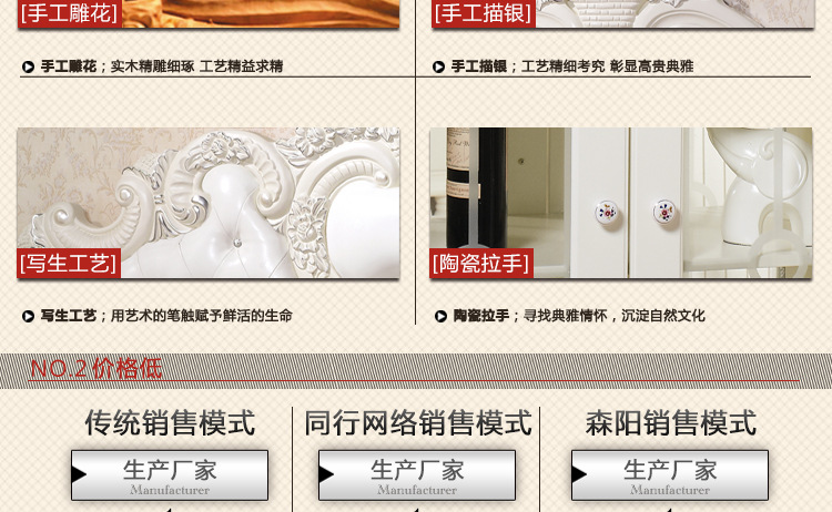歐式家具雙人床法式公主床實(shí)木橡木1.8米大床廠家直銷