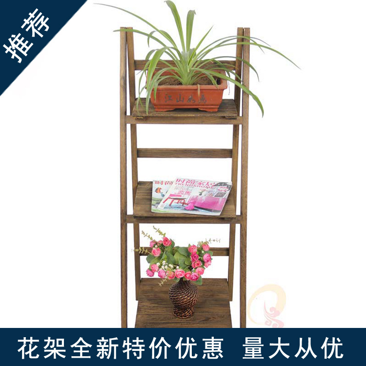 廠家直銷實木花架 松木花架 可定做加工生產(chǎn) 可當儲物架使用