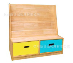 幼兒家具橡木可坐式書柜