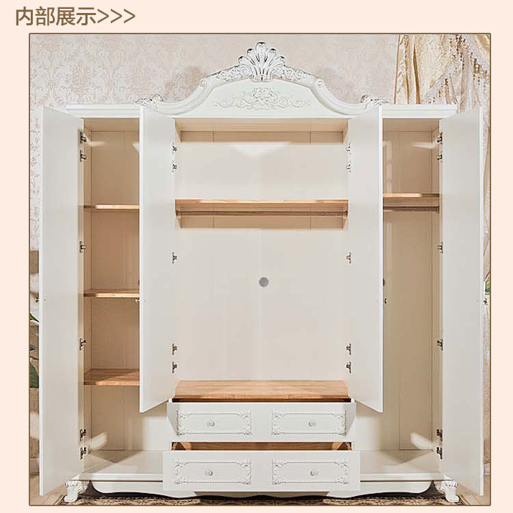 東莞廠家直銷 時(shí)尚家具歐式衣柜實(shí)木衣柜四門衣柜 支持加工定做