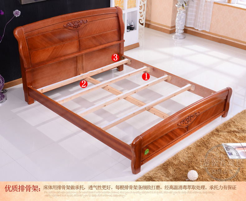 恩次方實(shí)木床1.8米雙人床1.5米小紅木床海棠木實(shí)木家具現(xiàn)貨直銷C9