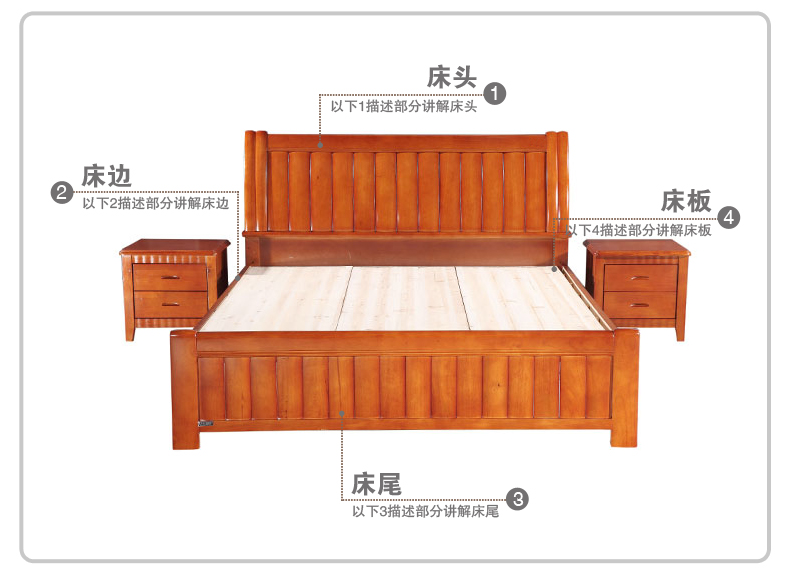 特價(jià)兒童床 簡(jiǎn)約雙人實(shí)木床 臥室套房系列 1.81.5米進(jìn)口橡木床810