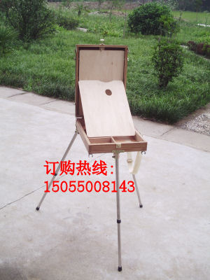 輕便攜不銹鋼腿榆木畫箱戶外水彩畫架油畫架油畫箱寫生架美術用品